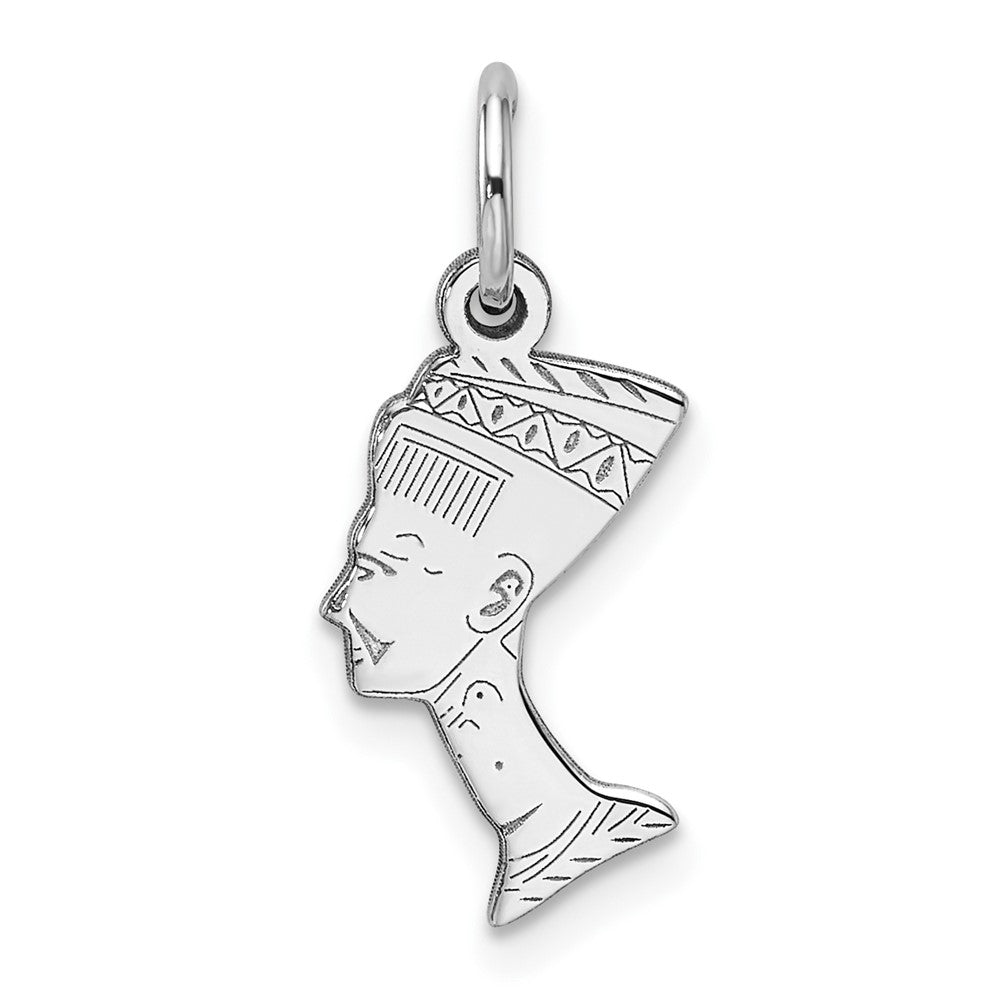 10K Weißgold Massiv Bust Of Nefertiti Charm