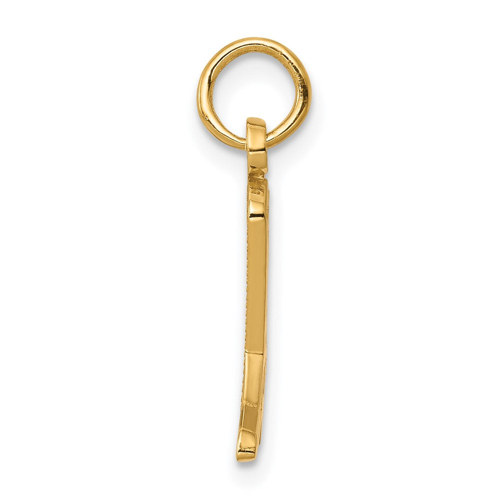 10K Gelbgold Massiv Poliert Cowboy Boot Charm