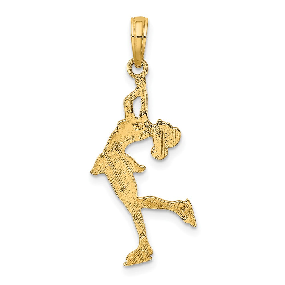 10K Gelbgold Eis Skater Turning Charm
