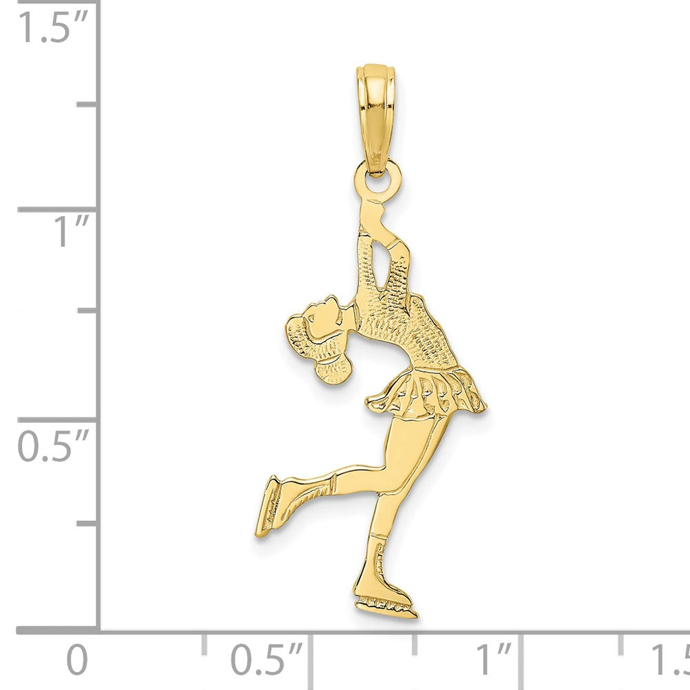 10K Gelbgold Eis Skater Turning Charm