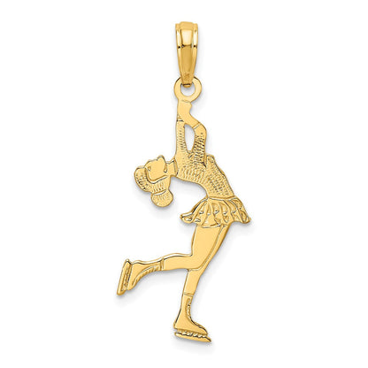 10K Gelbgold Eis Skater Turning Charm