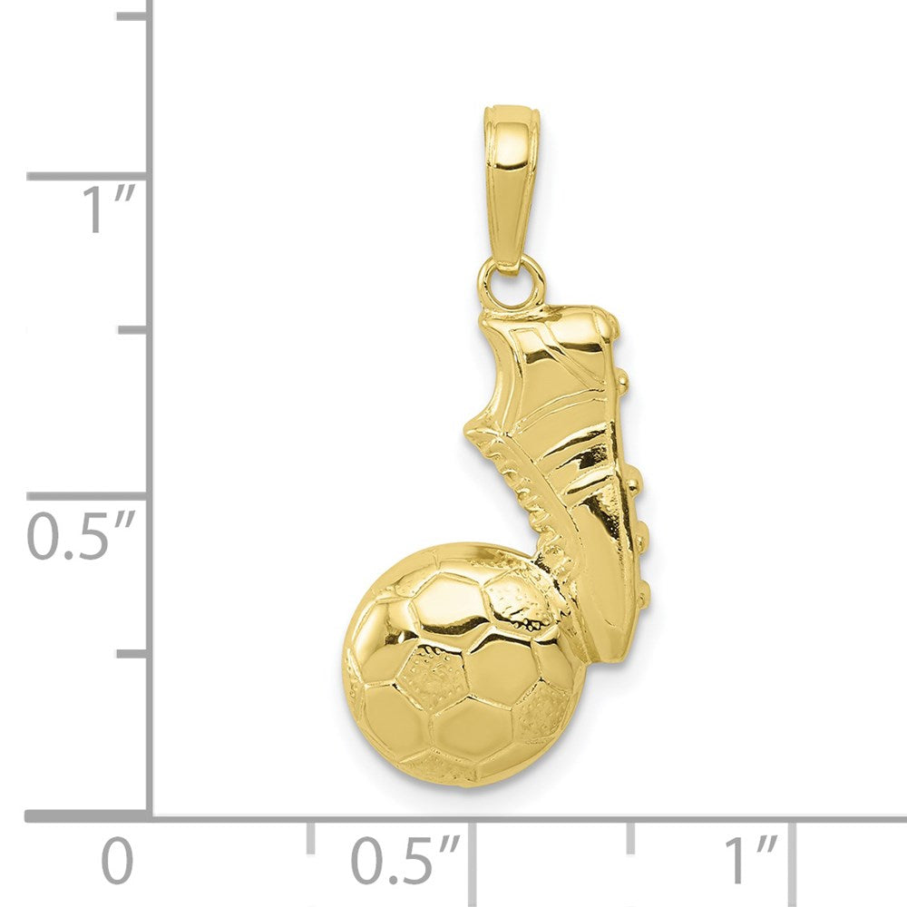 10K Gelbgold 10K Fußball Kugel und Schuh Anhänger