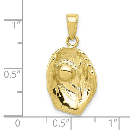 10K Gelbgold 10K Baseball Glove und Kugel Anhänger