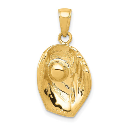 10K Gelbgold 10K Baseball Glove und Kugel Anhänger