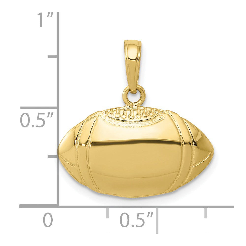 10K Gelbgold 10K Football Profile Anhänger