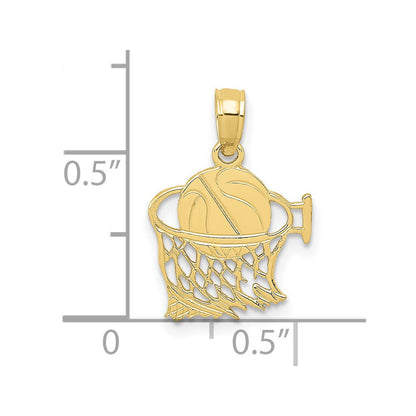 10K Gelbgold 10K Basketball in Net Anhänger
