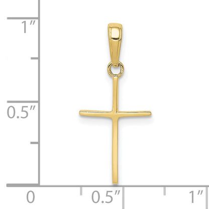10K Gelbgold 10K Poliert Kreuz Anhänger