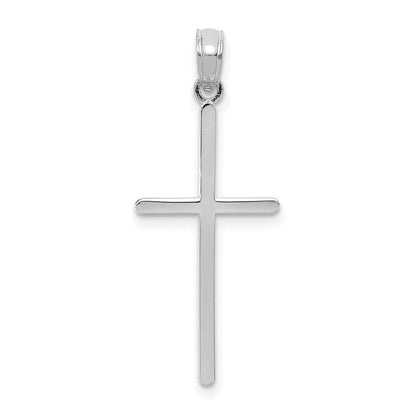 10K Weißgold Poliert Kreuz Anhänger