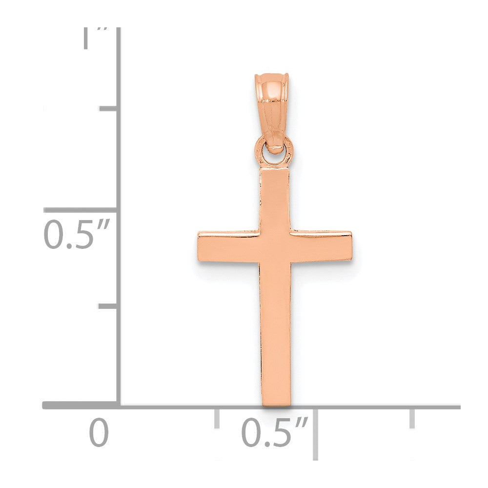 10K Roségold Poliert Kreuz Anhänger