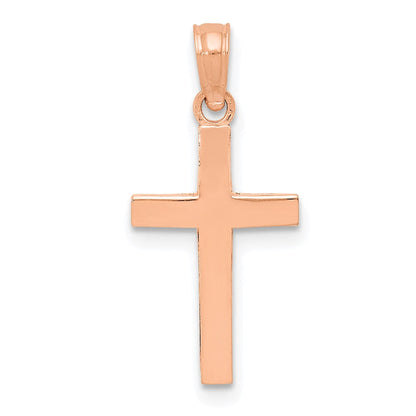 10K Roségold Poliert Kreuz Anhänger