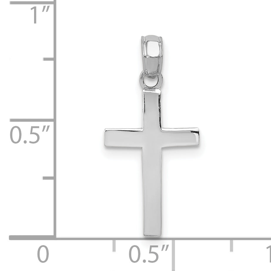 10K Weißgold Poliert Kreuz Anhänger