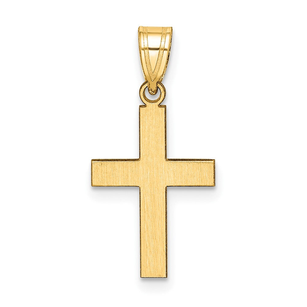 10K Gelbgold Poliert Kreuz Charm