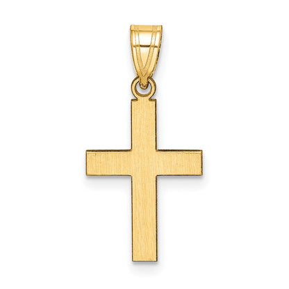10K Gelbgold Poliert Kreuz Charm