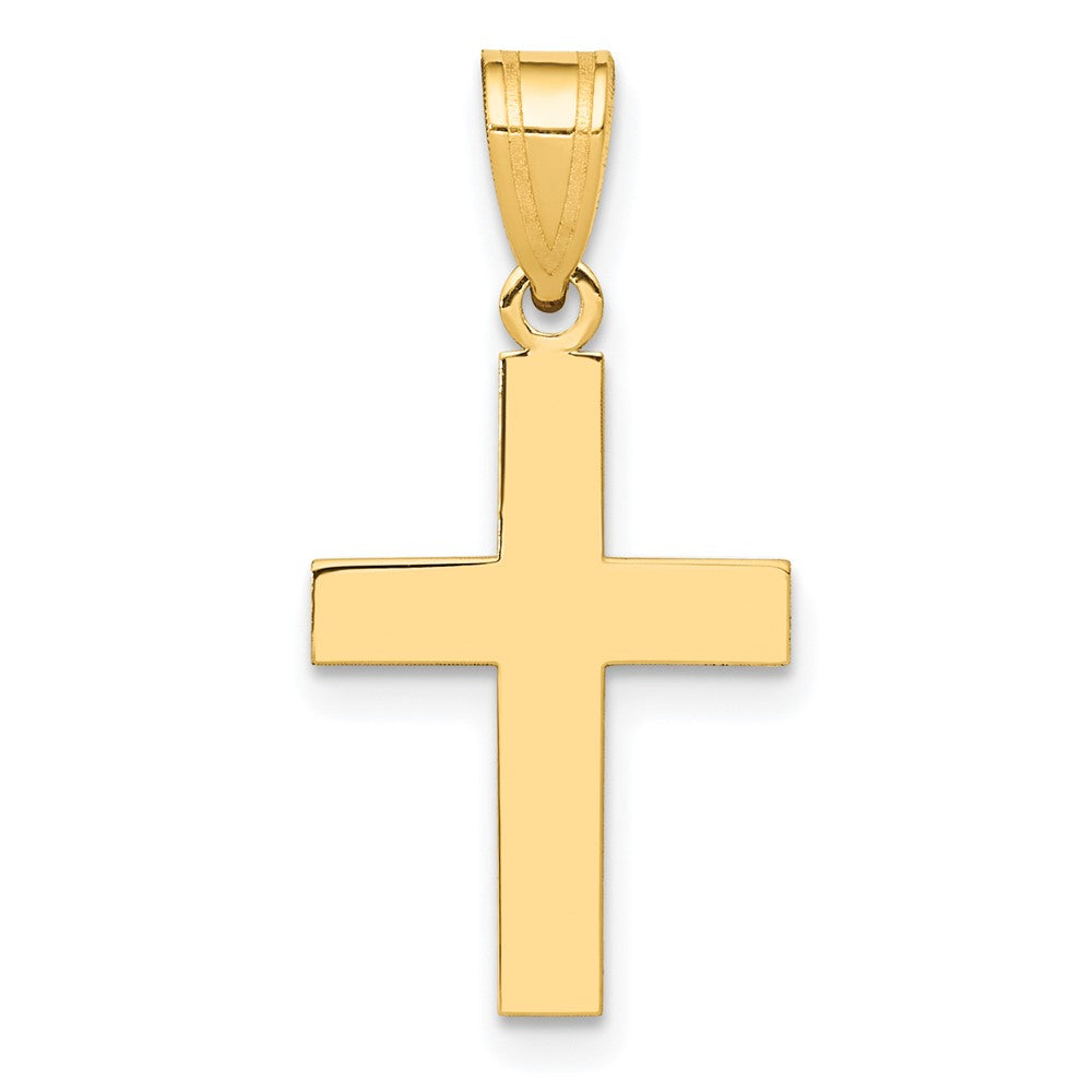 10K Gelbgold Poliert Kreuz Charm