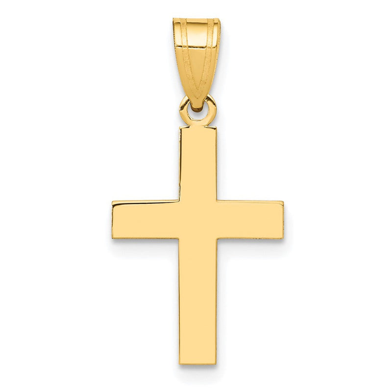 10K Gelbgold Poliert Kreuz Charm