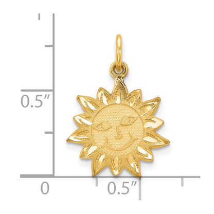 10K Gelbgold Sonne Charm