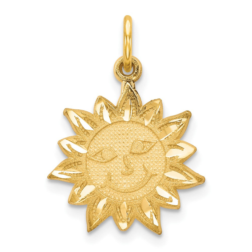 10K Gelbgold Sonne Charm