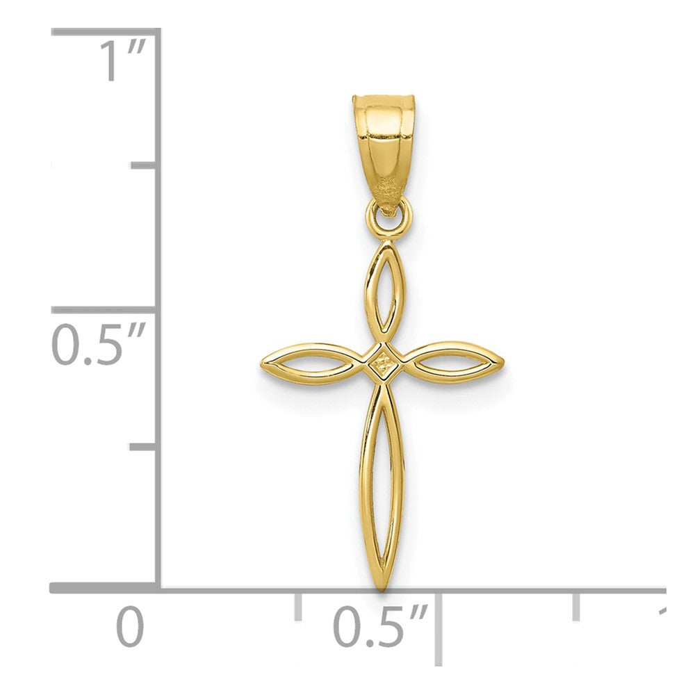 10K Gelbgold Passion Kreuz Charm