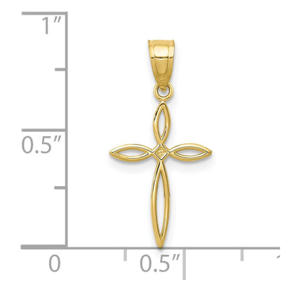 10K Gelbgold Passion Kreuz Charm