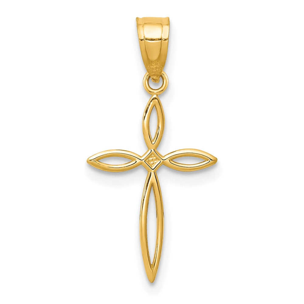 10K Gelbgold Passion Kreuz Charm