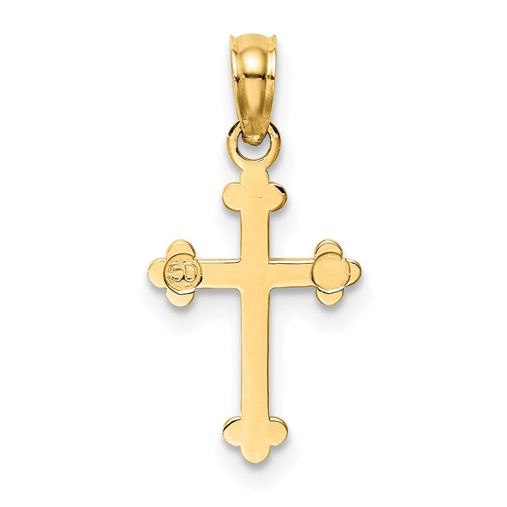 10K Gelbgold 10K Knospend Kreuz Charm