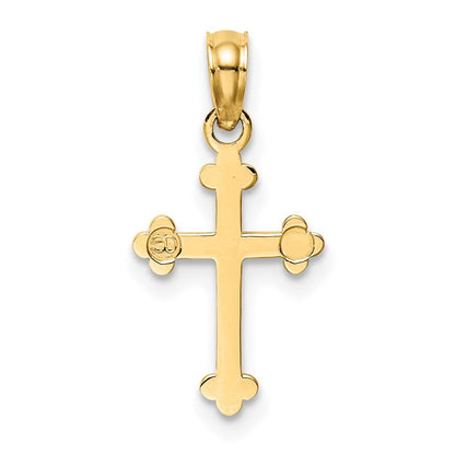 10K Gelbgold 10K Knospend Kreuz Charm