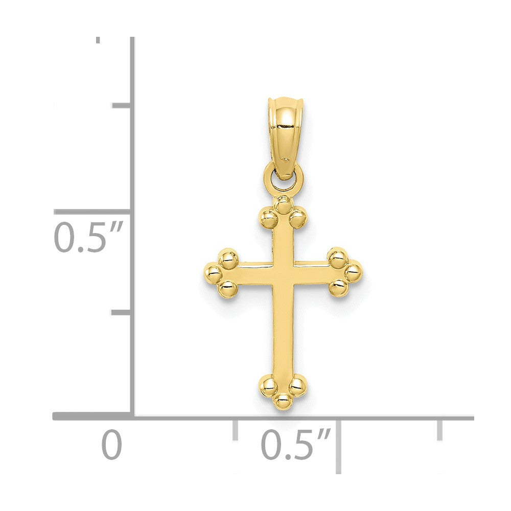 10K Gelbgold 10K Knospend Kreuz Charm