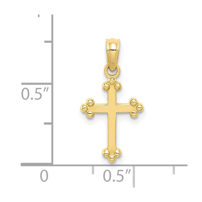 10K Gelbgold 10K Knospend Kreuz Charm