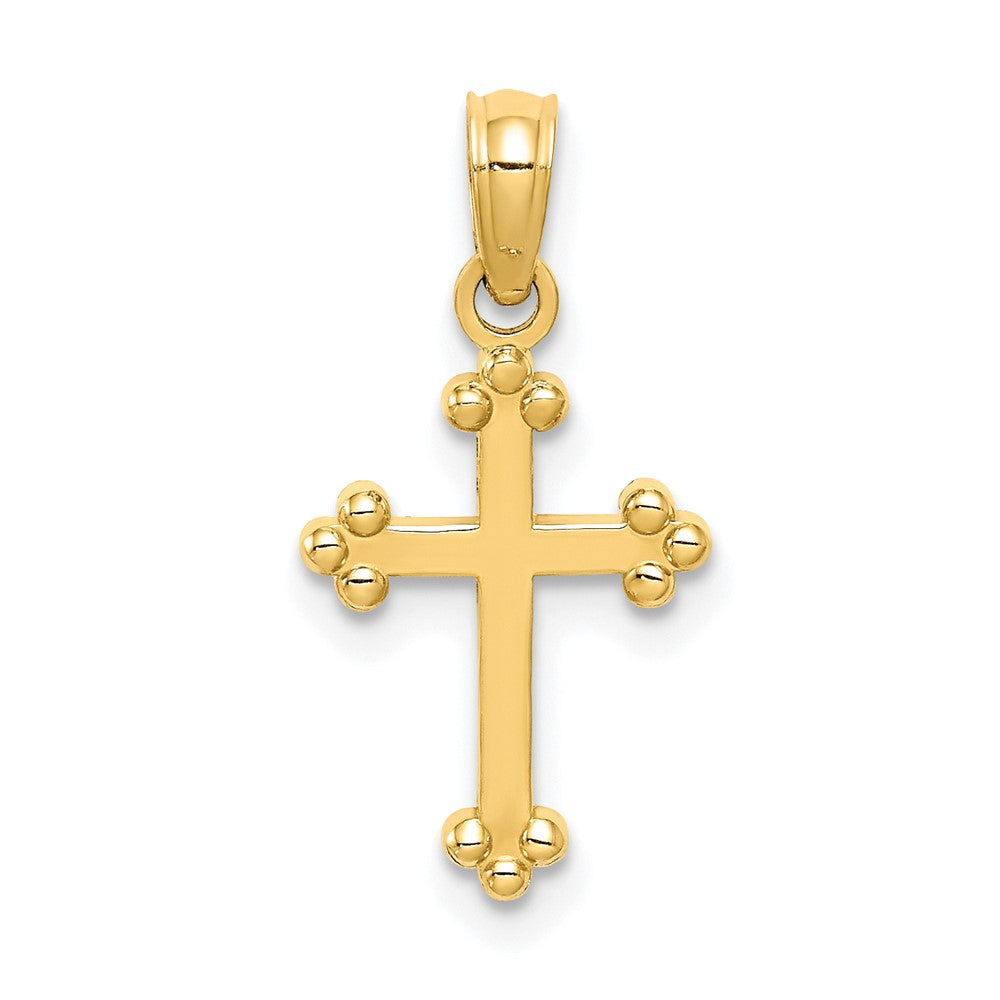 10K Gelbgold 10K Knospend Kreuz Charm