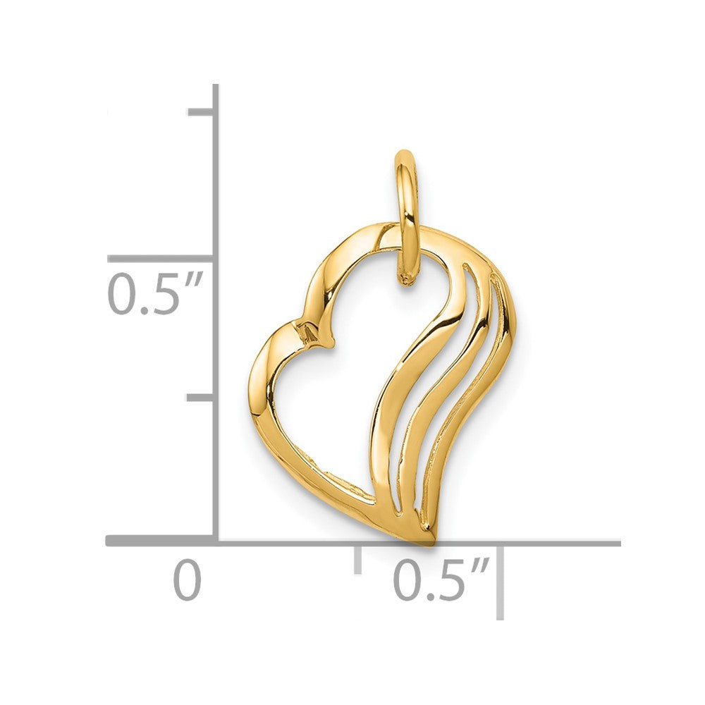 10K Gelbgold Herz Charm