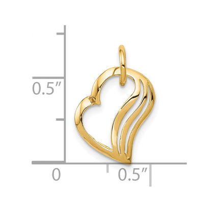 10K Gelbgold Herz Charm