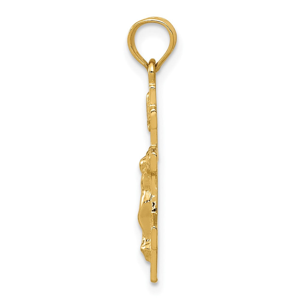10K Gelbgold Eastern Orthodox Kruzifix Charm