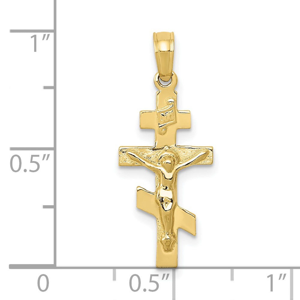 10K Gelbgold Eastern Orthodox Kruzifix Charm
