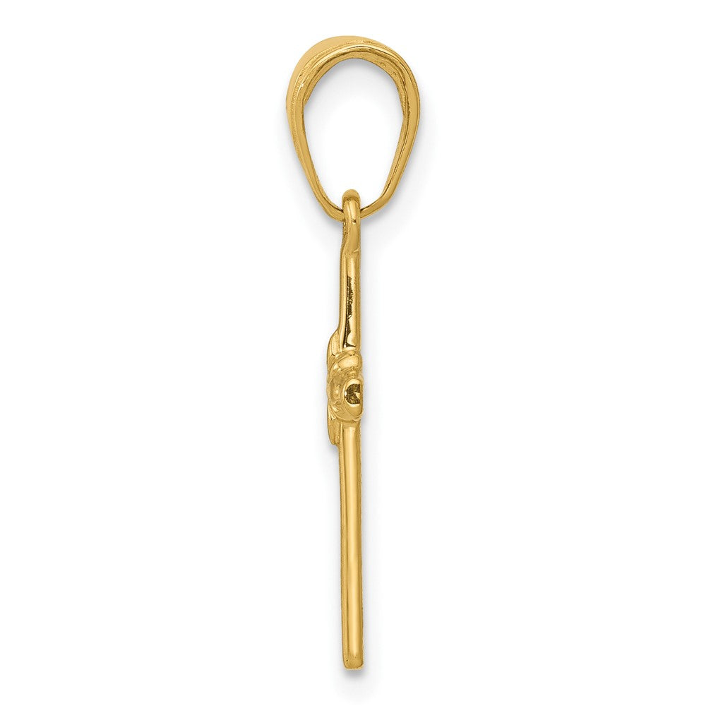 10K Gelbgold Poliert Kreuz Charm