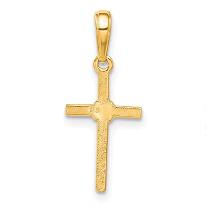 10K Gelbgold Poliert Kreuz Charm