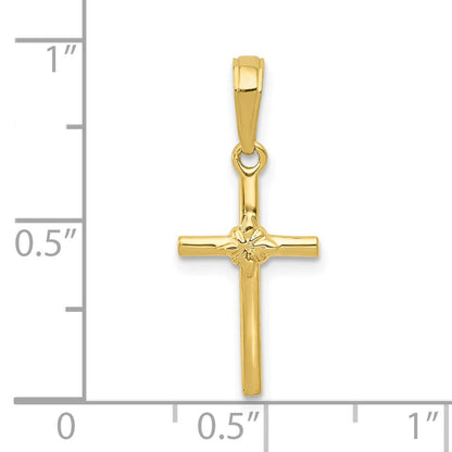10K Gelbgold Poliert Kreuz Charm