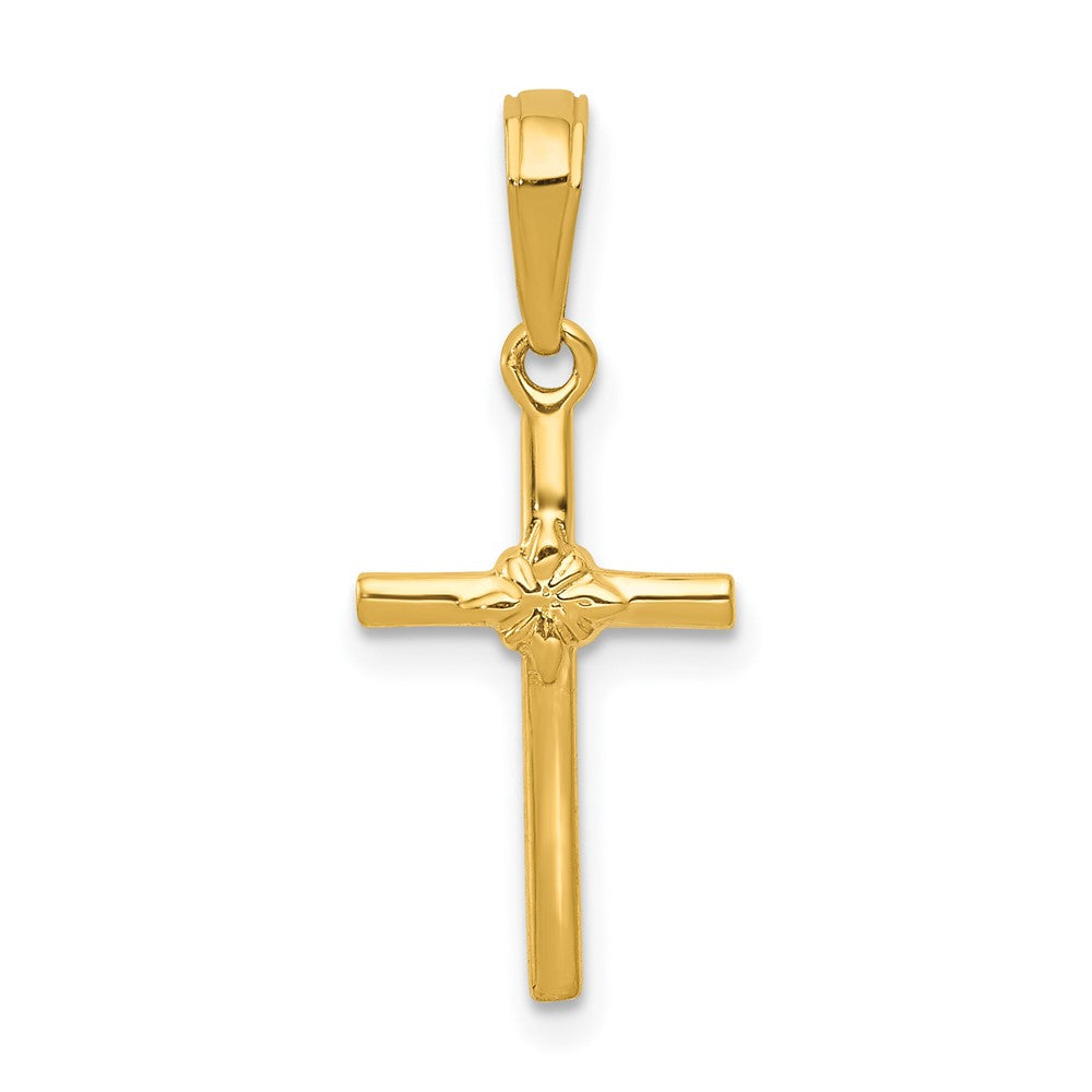 10K Gelbgold Poliert Kreuz Charm