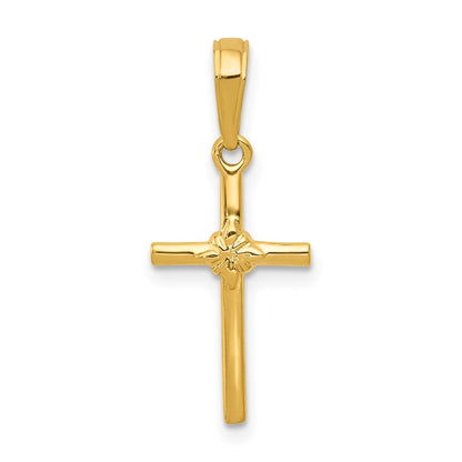 10K Gelbgold Poliert Kreuz Charm