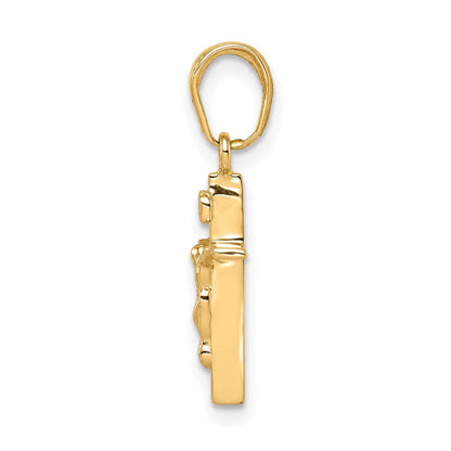 10K Gelbgold 10K Klein Inri Kruzifix Anhänger
