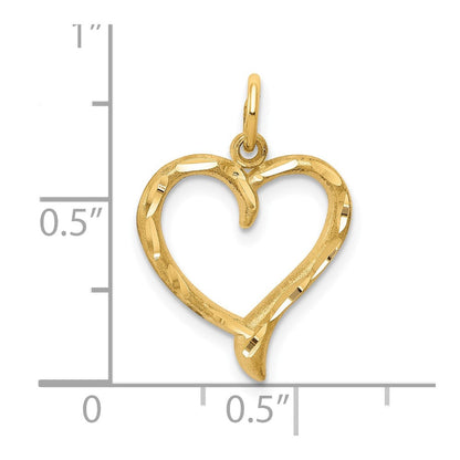 10K Gelbgold Herz Charm