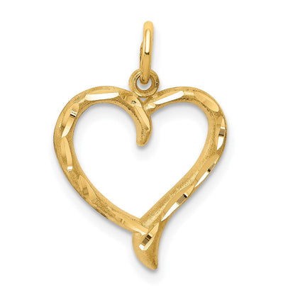10K Gelbgold Herz Charm