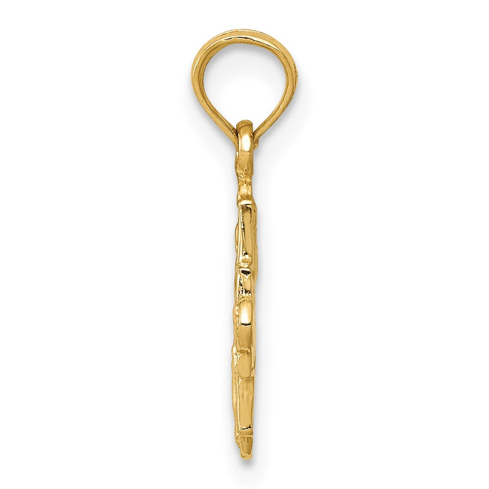 10K Gelbgold Miniature Vier Way Medaille Anhänger