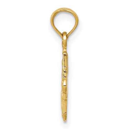 10K Gelbgold Miniature Vier Way Medaille Anhänger