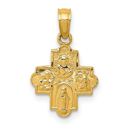 10K Gelbgold Miniature Vier Way Medaille Anhänger
