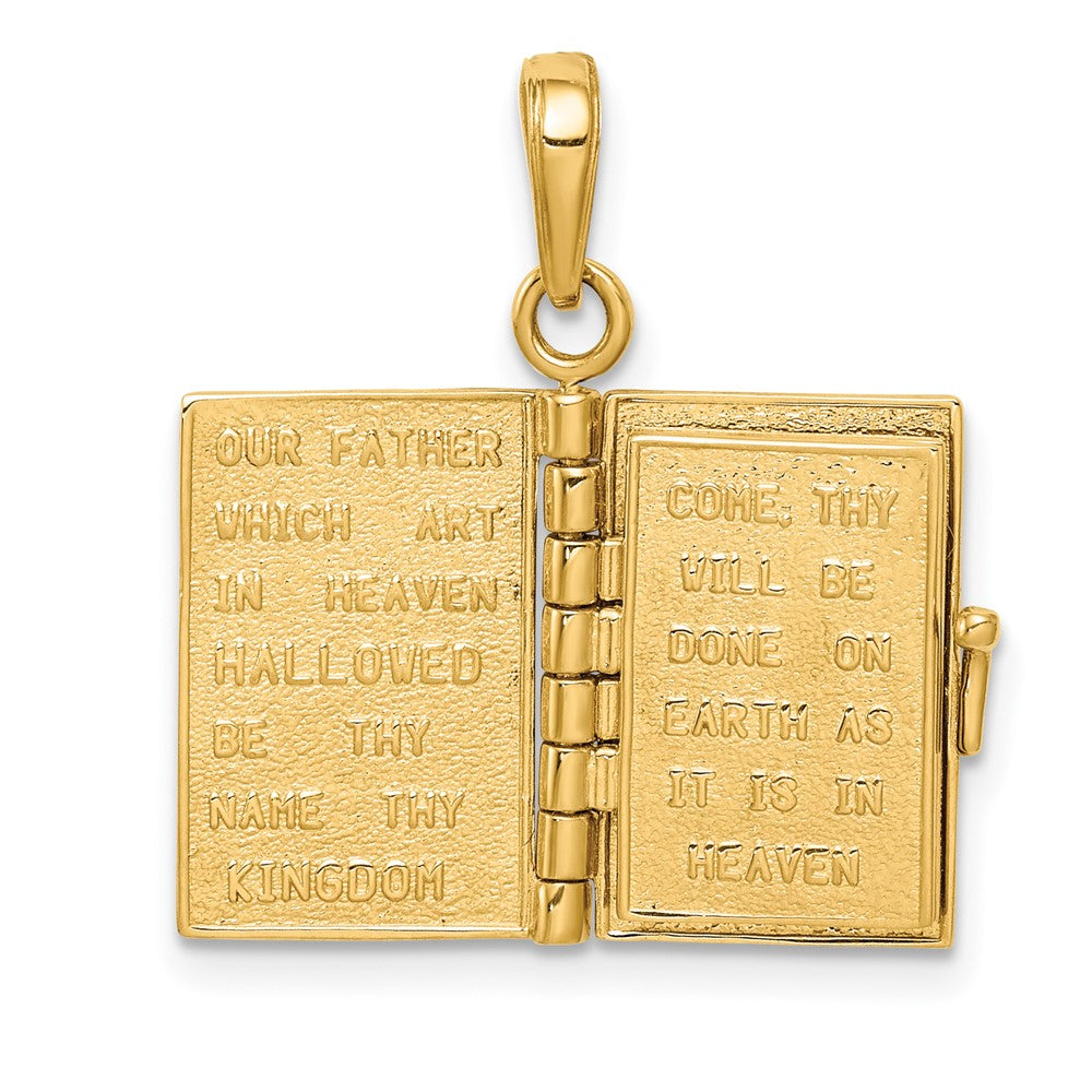 10K Gelbgold 10K 3d Lord Gebet Bible Anhänger