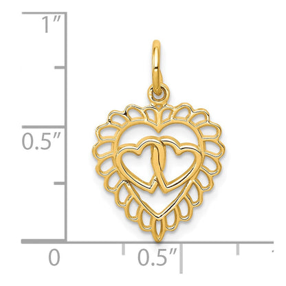 10K Gelbgold Herz Charm