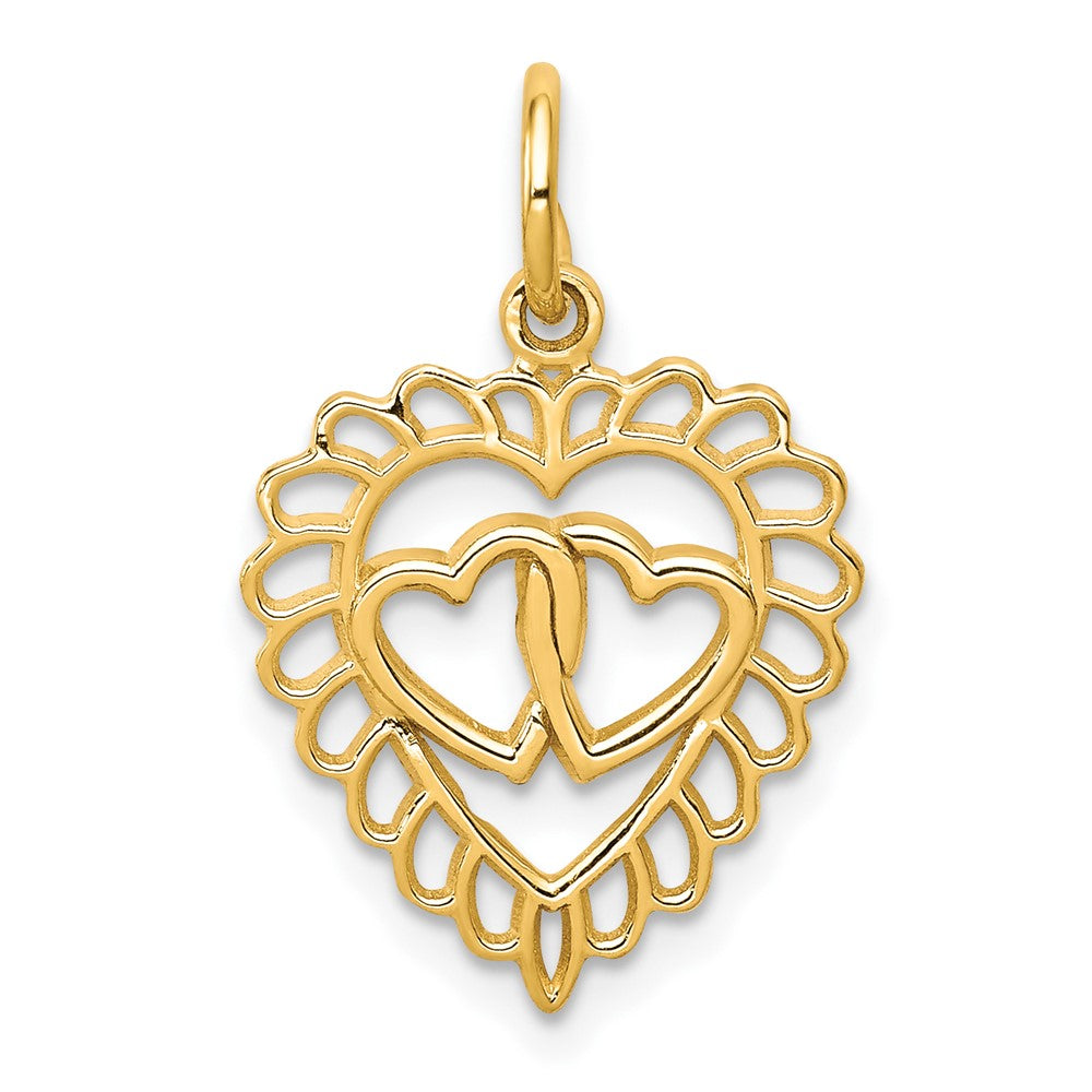 10K Gelbgold Herz Charm