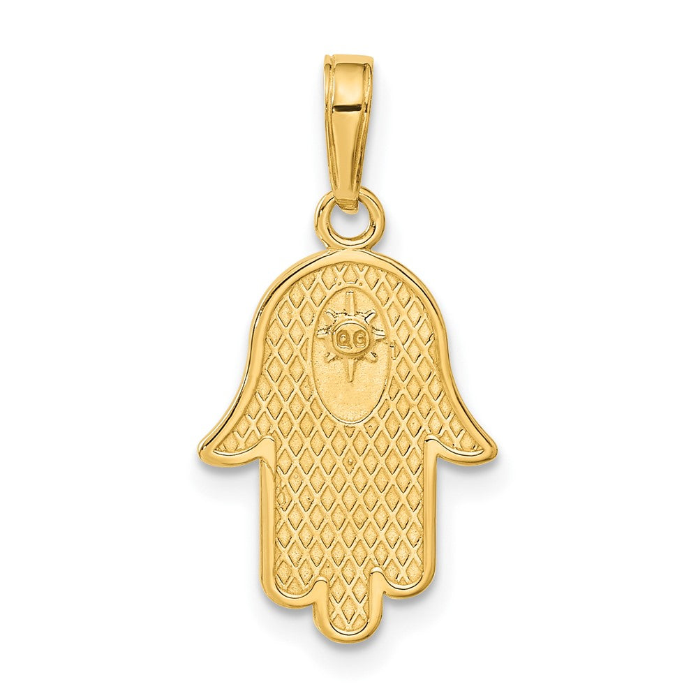 10K Gelbgold 10K Hamsa mit Stern Of David Anhänger