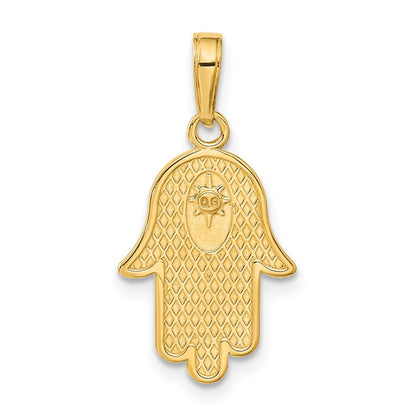 10K Gelbgold 10K Hamsa mit Stern Of David Anhänger
