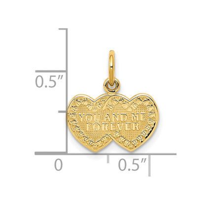 10K Gelbgold You und Me für Immer Herz Charm